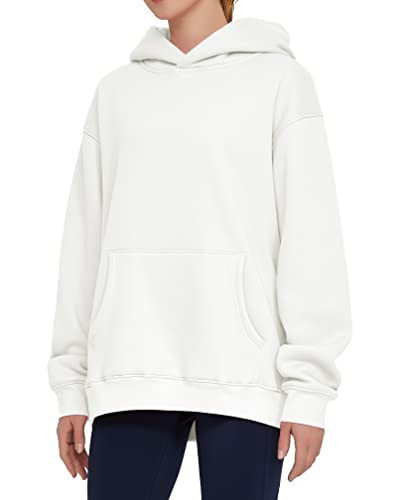 THE GYM PEOPLE Women's Basic Hoodie Oversized Sweatshirt with Pockets White | Amazon (US)