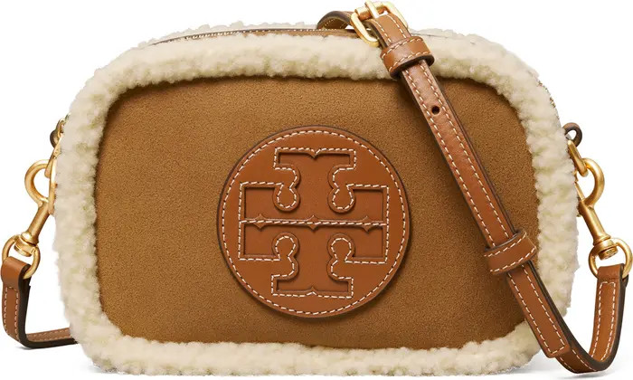 Tory Burch Perry Bombe Genuine Shearling Crossbody Bag | Nordstrom | Nordstrom