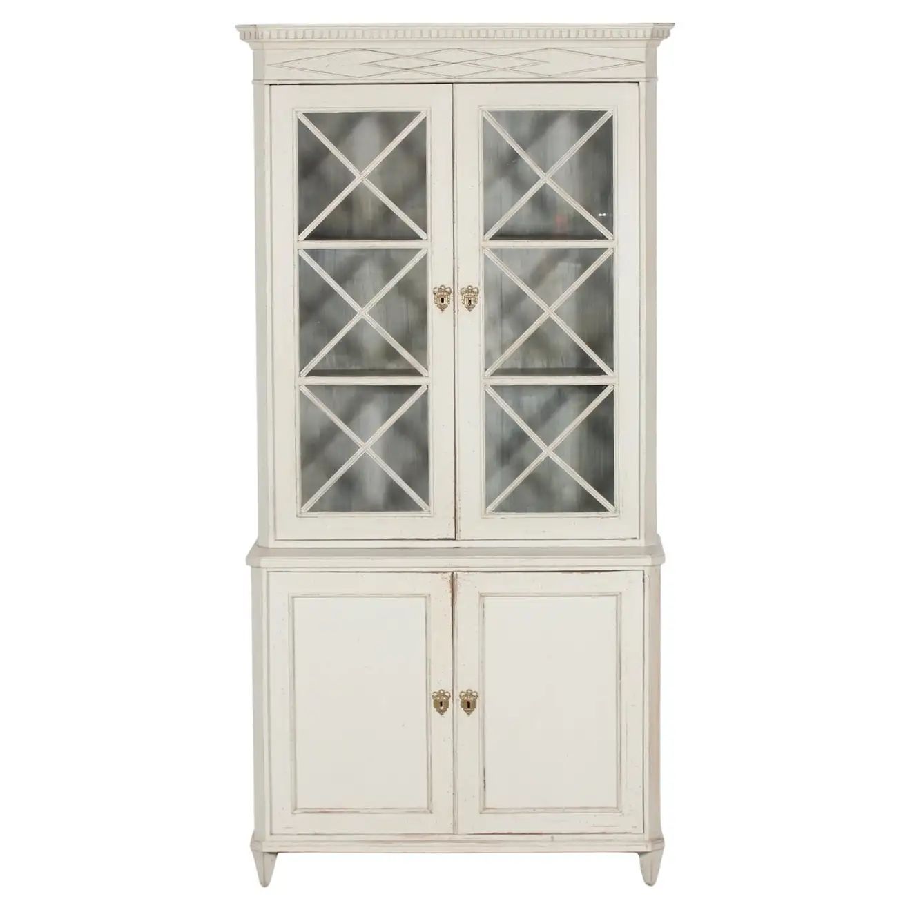 Antique Swedish Gustavian Vitrine Cabinet, Solid pine with Grey Paint 1850s For Sale at 1stDibs | 1stDibs