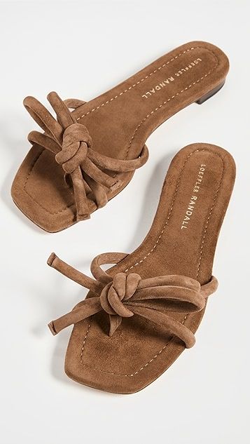 Leather Bow Flat Sandals | Shopbop