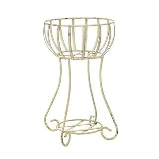 Rustic Arrow Round Band Planter Floor Stand White Finish - 11.5L x 11.5W x 18H | Bed Bath & Beyond