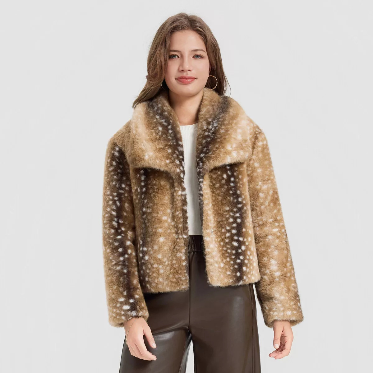 Women's Cropped Faux Fur Jacket - A New Day™ | Target