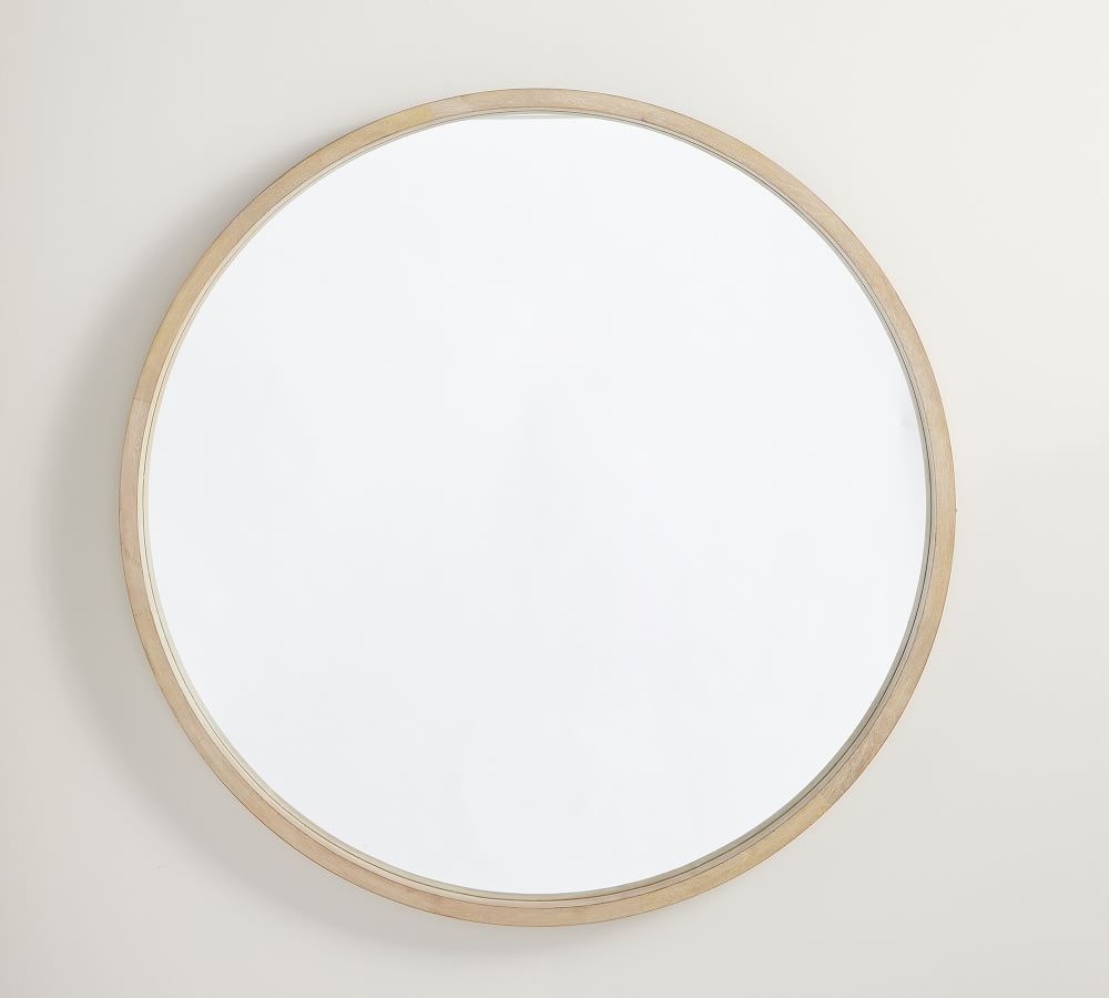 Cayman Mirror, Bleached Wood, 42" Round | Pottery Barn (US)