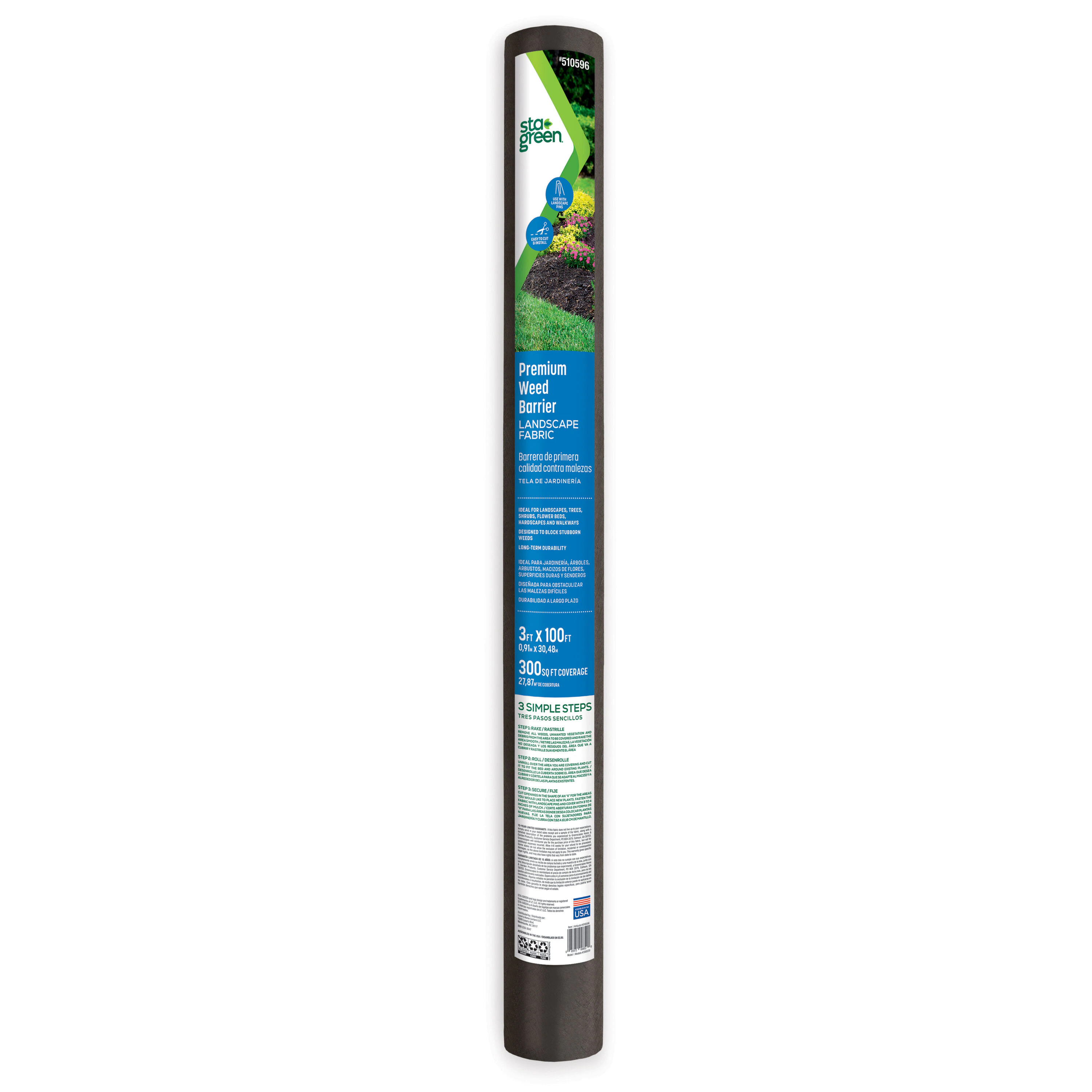 Sta-Green 100-ft x 3-ft Premium Gardening Landscape Fabric | 208520 | Lowe's