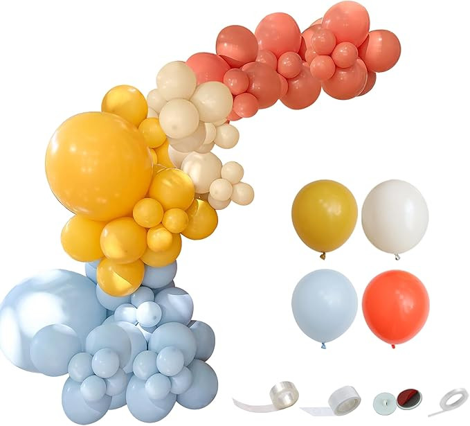 Balloons Sets102 PCS Mustard Yellow Matte Coral Sand Balloons Garland Arch Kits for Birthday Part... | Amazon (US)