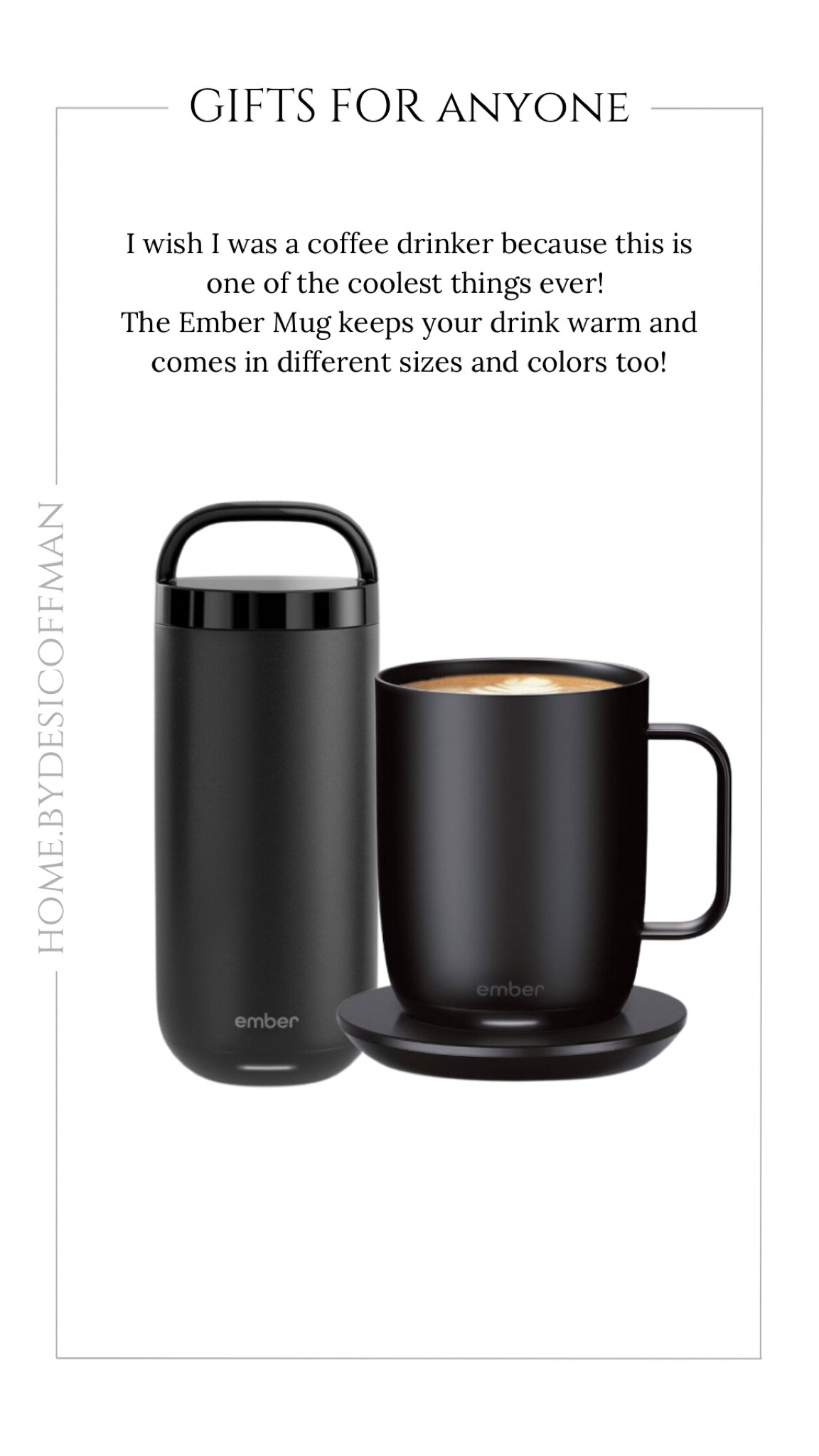 The Ember Mug is the perfect gift for the coffee drinker in your life (including yourself!). Keeps your drink warm by setting it on the warming plate. 

#ember #embermug #targetfinds #giftsforanyone #giftsforher #giftsforhim #holidaygiftidea #christmasgiftidea #homefind

#LTKHome #LTKGiftGuide #LTKSaleAlert