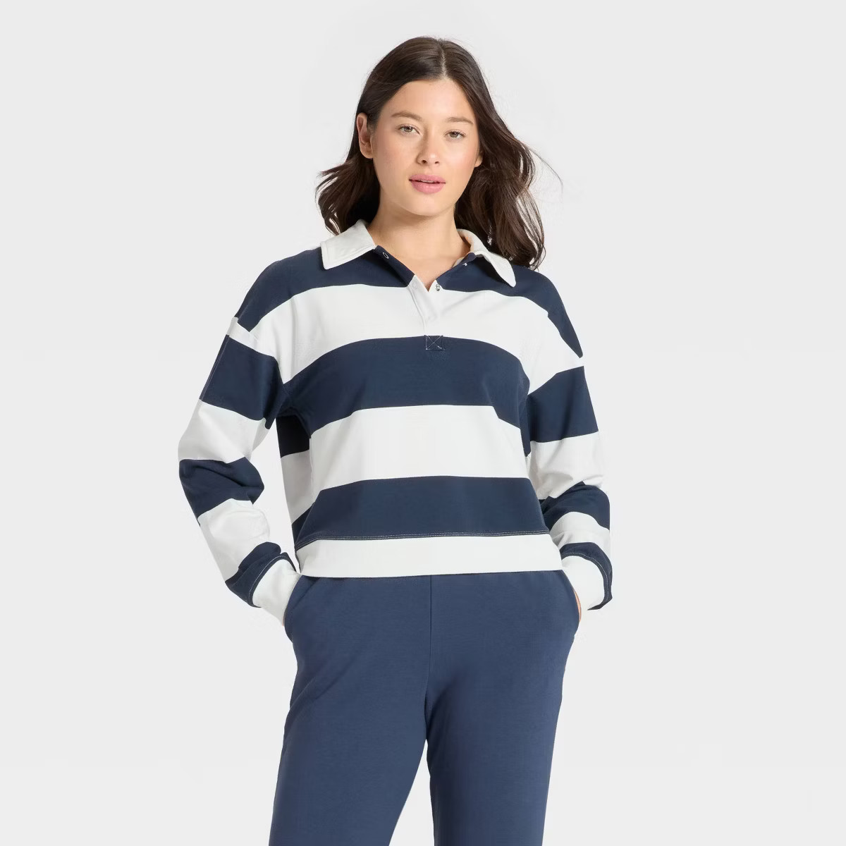 Women's Modal French Terry Polo Sweatshirt - All In Motion™ | Target