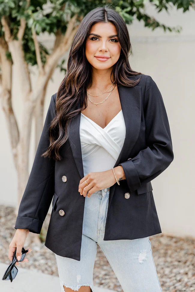 Girl Boss Black Blazer | Pink Lily