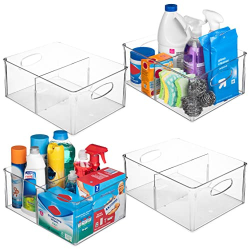 ClearSpace Plastic Storage Bins with Divider – Perfect Kitchen Organization or Pantry Storage – Fridge Organizer, Pantry Organization and Storage Bins, Cabinet Organizers | Amazon (US)