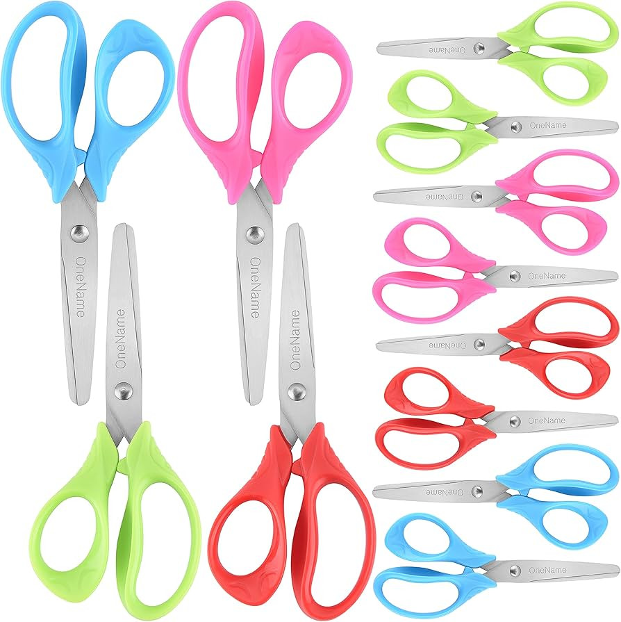 5" Kids Scissors 12 Pack,Kids Safety Scissors For School Kids Scissors Comfort-Grip Handles Sharp... | Amazon (US)