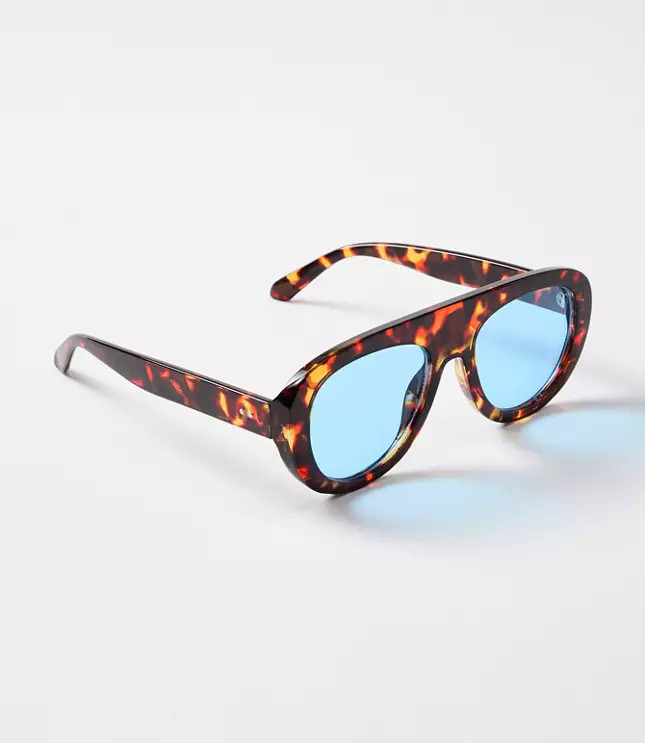 Tortoiseshell Print Shield Sunglasses | LOFT