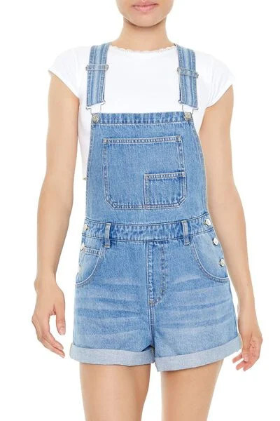 Denim Overall Shorts | Forever 21