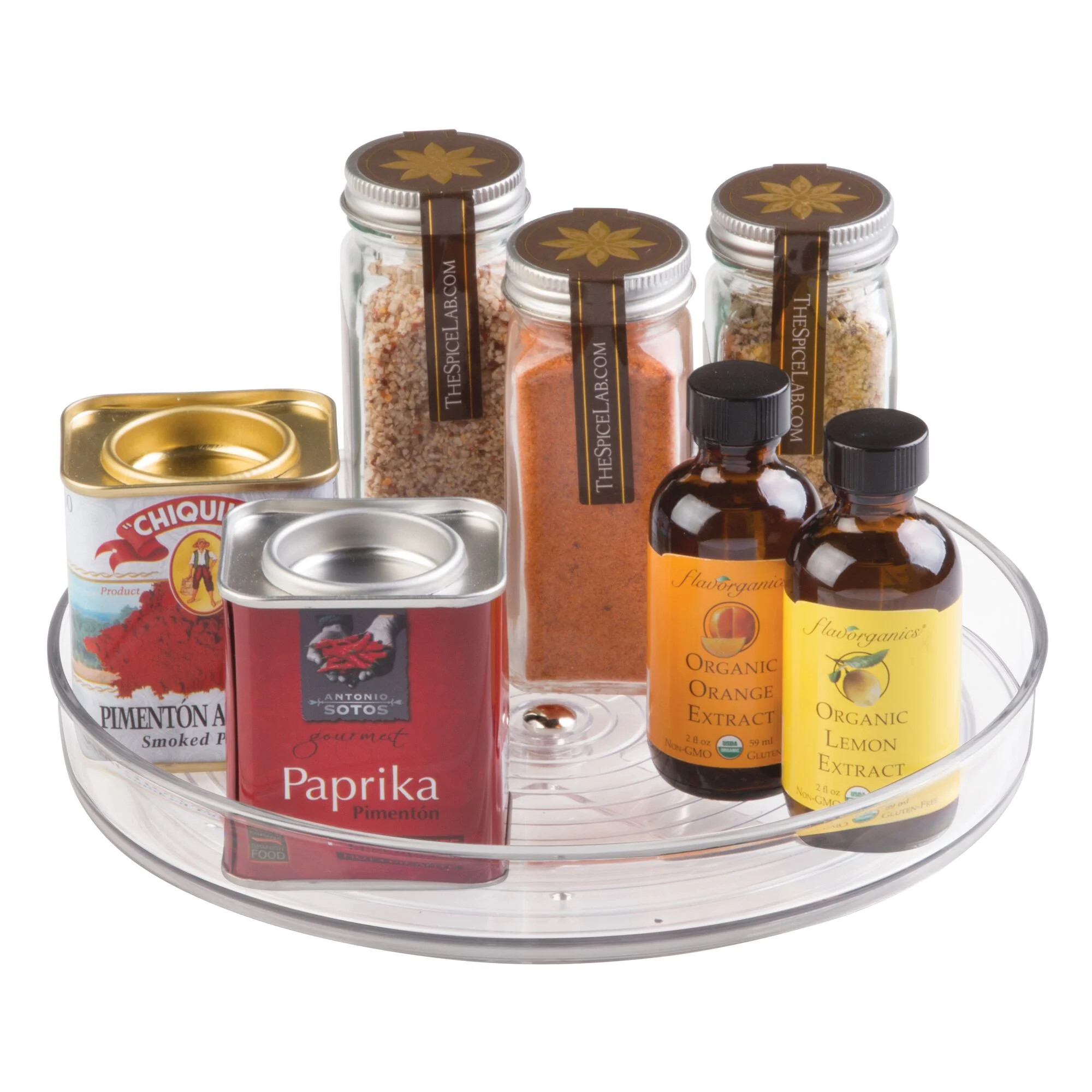 iDesign Linus Clear Plastic Rotating Turntable Lazy Susan Organizer, 9" x 9" x 1.5" - Walmart.com | Walmart (US)