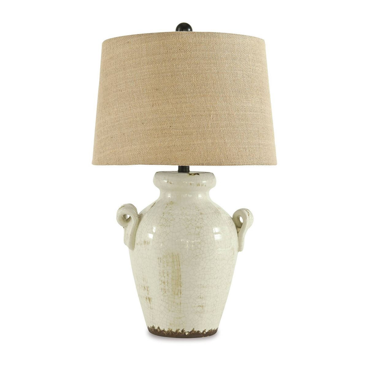 Emelda Ceramic Table Lamp Cream - Signature Design by Ashley: Glazed Finish, 3-Way Switch, UL Lis... | Target