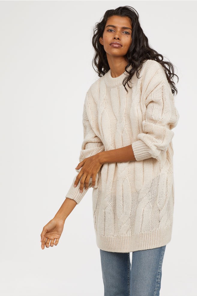 Pullover mit Zopfmuster | H&M (DE, AT, CH, NL, FI)