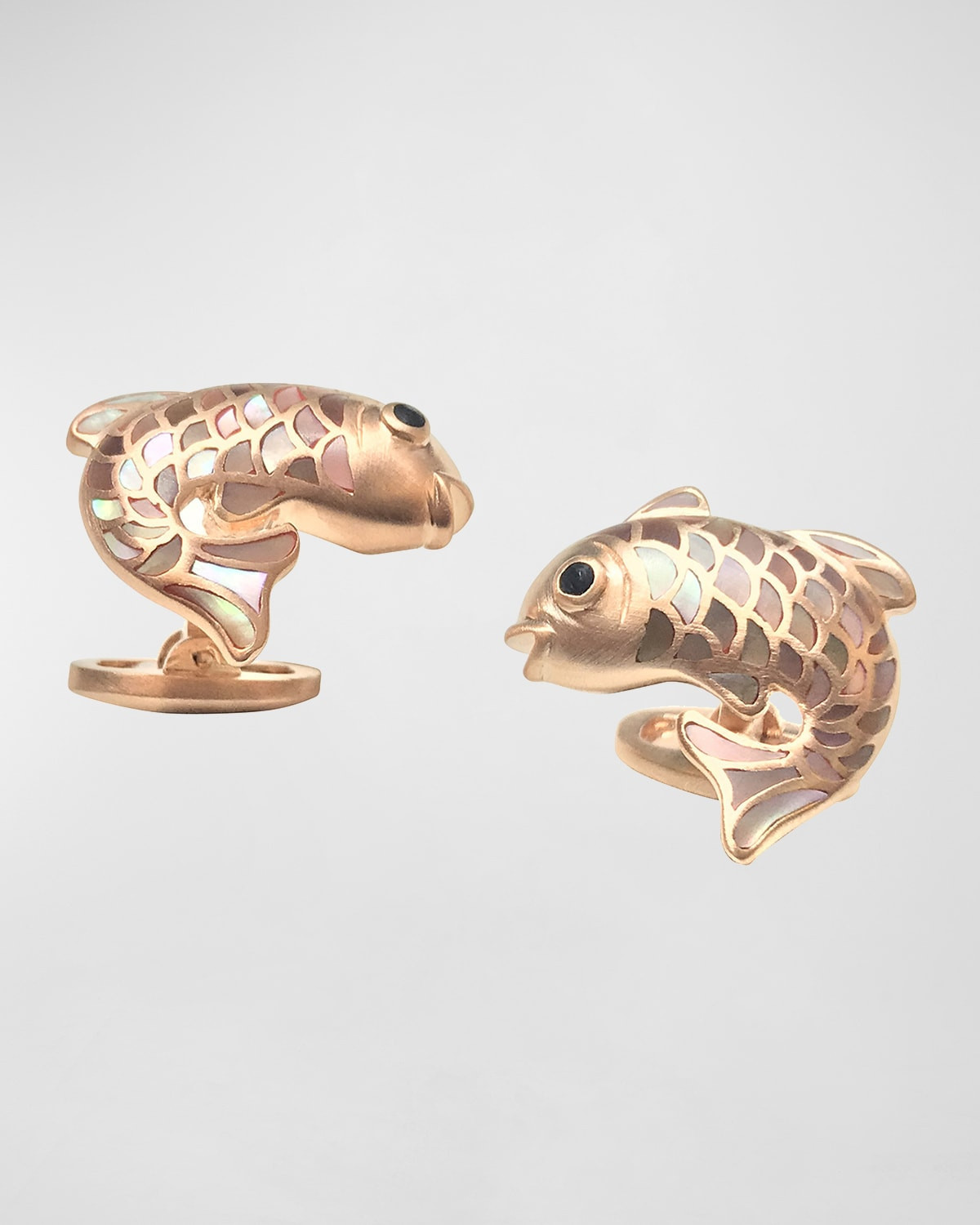 Mother-of-Pearl Fish Cuff Links, Taupe | Neiman Marcus