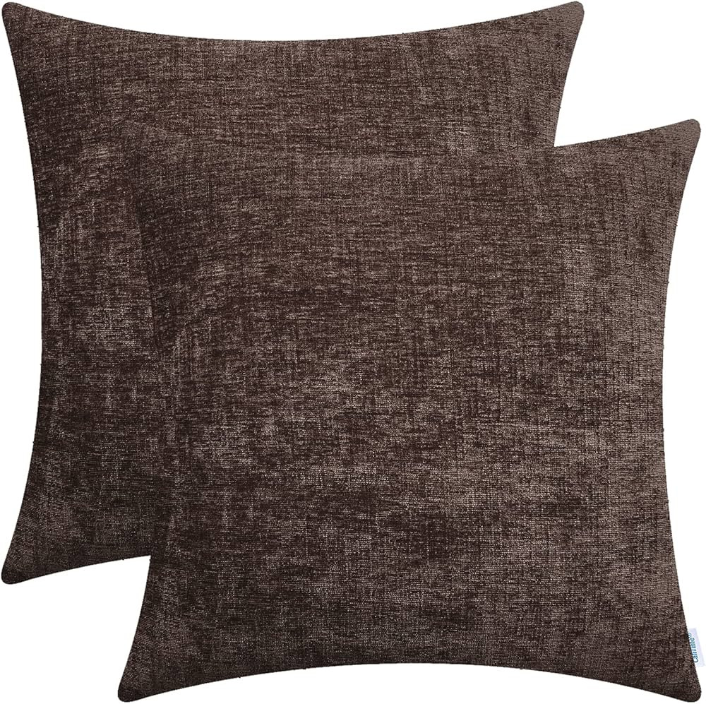 CaliTime Pack of 2 Cozy Throw Pillow Covers Cases for Couch Sofa Home Decoration Solid Dyed Soft ... | Amazon (US)