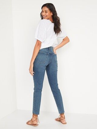 High-Waisted Button-Fly O.G. Straight Cut-Off Jeans for Women | Old Navy (US)