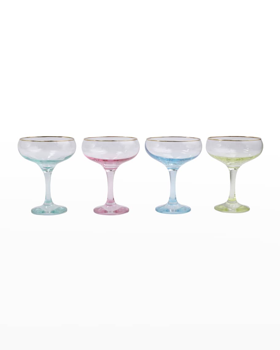 Vietri Rainbow Assorted Coupe Champagne Glasses, Set of 4 | Neiman Marcus