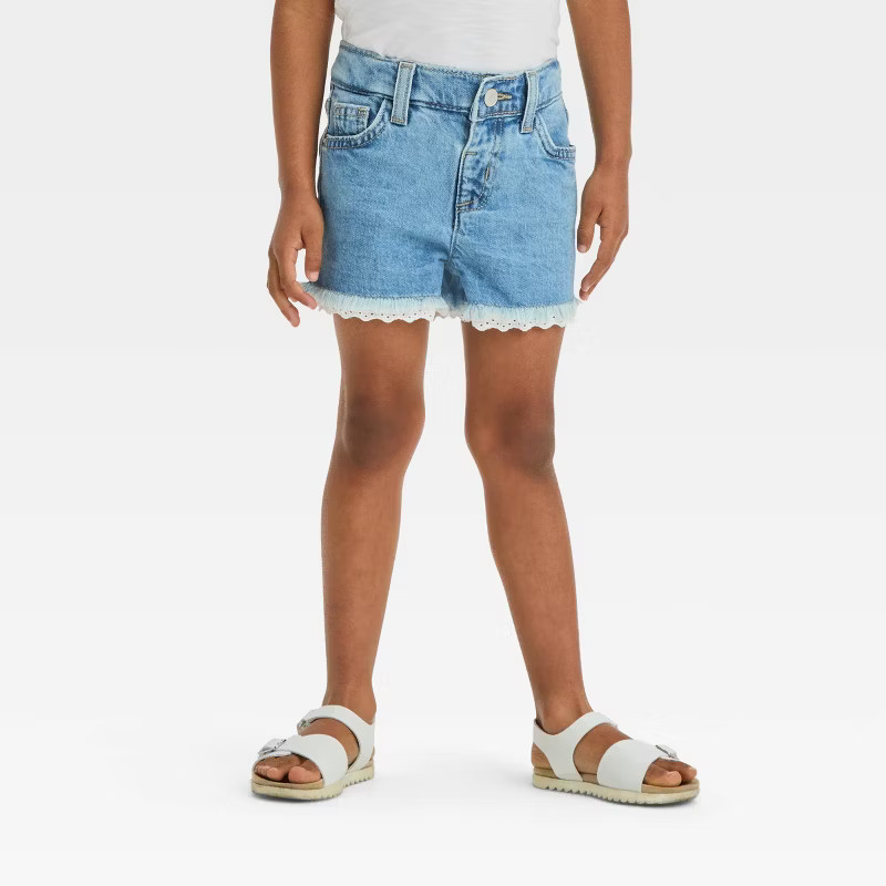 Toddler Girls' Lace Cut-Off Jean Shorts - Cat & Jack™ | Target