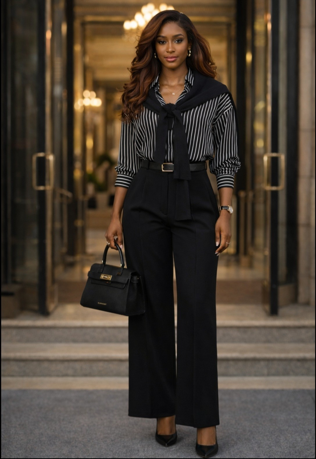 A polished workwear look built around clean proportions, classic accessories, and intentional styling. This outfit is proof that elevated style does not require excess, just thoughtful choices.Featuring tailored black wide-leg trousers, a striped button-down styled with a knit layer for structure, and timeless accessories that ground the look. This is an easy formula for professional outfits, office style, business casual looks, and modern workwear that transitions seamlessly from day to evening.I always prioritize pieces that work for tall women, offer extended sizing, and create balance through proportion. High-rise pants, longer inseams, and structured silhouettes make all the difference when building a wardrobe that actually fits.Linked here are tall-friendly pants, extended size options, and classic accessories that can be worn season after season. These are investment-style basics you can remix endlessly for work, meetings, dinners, and everyday polished looks.Shop this look for: • Tall workwear• Extended size fashion• Classic office outfits• Business casual style• Minimal chic outfits• Professional outfits for women• Capsule wardrobe essentials• Timeless fashion staplesAll items are linked and size-inclusive where available.

#LTKootd #LTKTall #LTKWorkwear