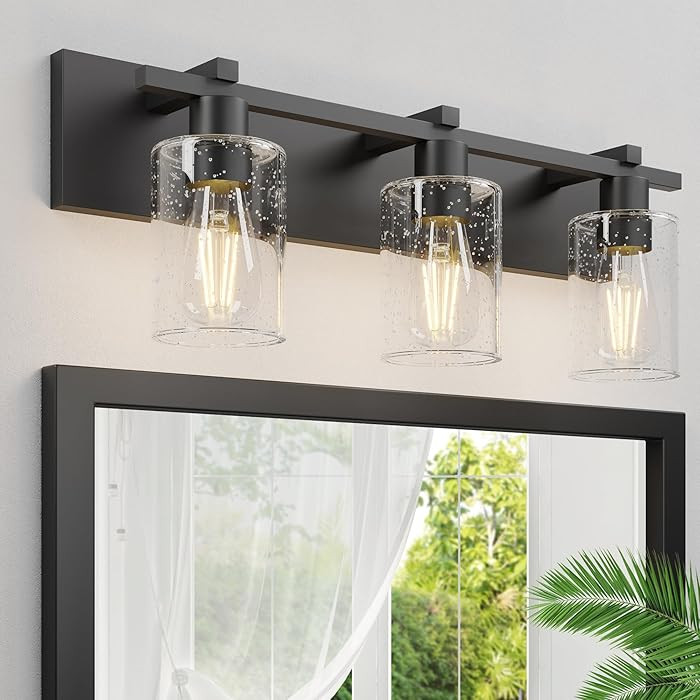 Espird Bathroom Vanity Light 3 Light Matte Black 24 inch Modern Wall Sconce | Amazon (US)
