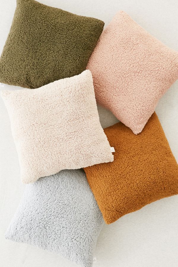 Sherpa Fleece Throw Pillow | Urban Outfitters (US and RoW)