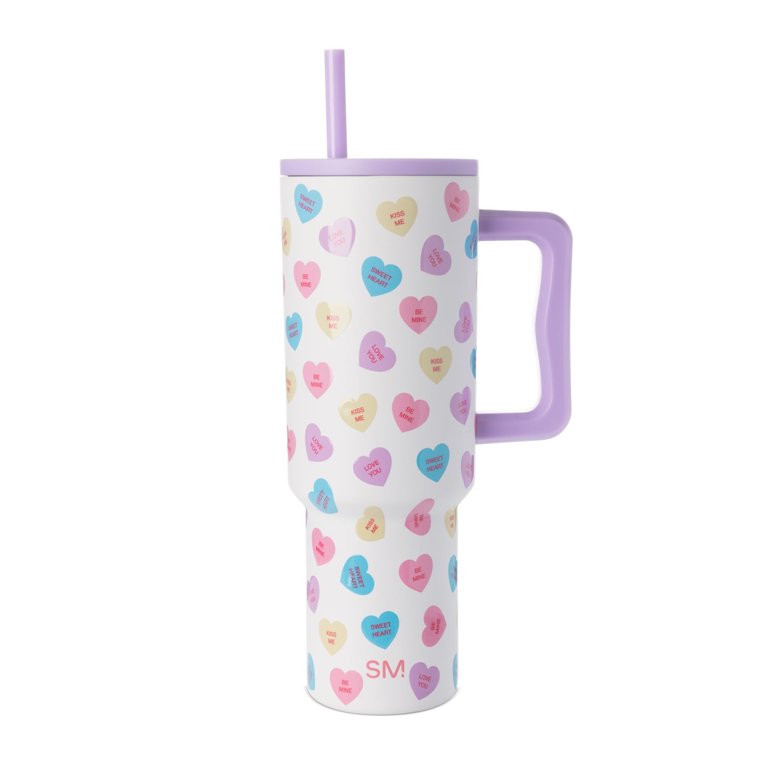 Simple Modern 40 fl oz Insulated Stainless Steel Trek Tumbler with Straw Lid|Word Hearts | Walmart (US)
