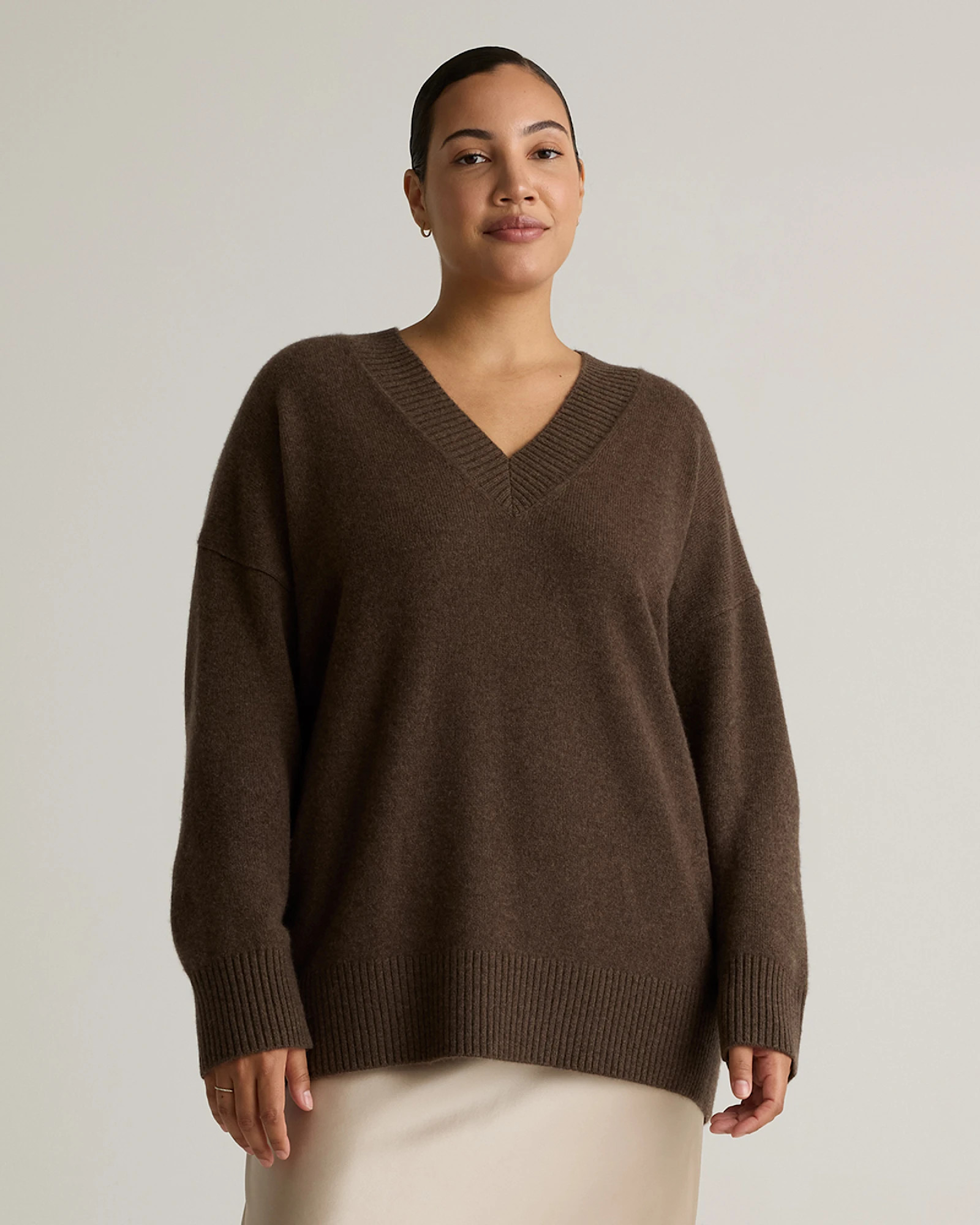 Mongolian Cashmere Oversized V-Neck Sweater | Quince