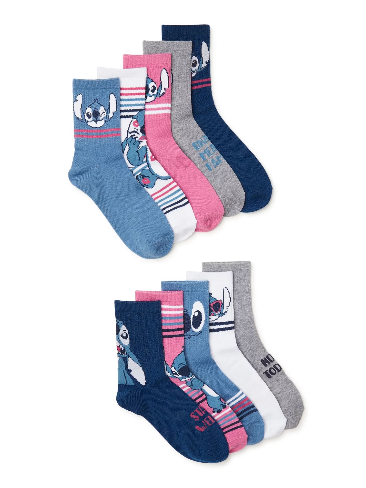 Disney Stitch Women's Graphic Crew Socks, 10-Pack, Sizes 4-10 | Walmart (US)