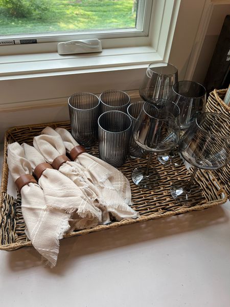 Wine glasses, drinking glasses, napkins, napkin rings, and serving tray all from @walmart 

#LTKParties #LTKHome #LTKSeasonal