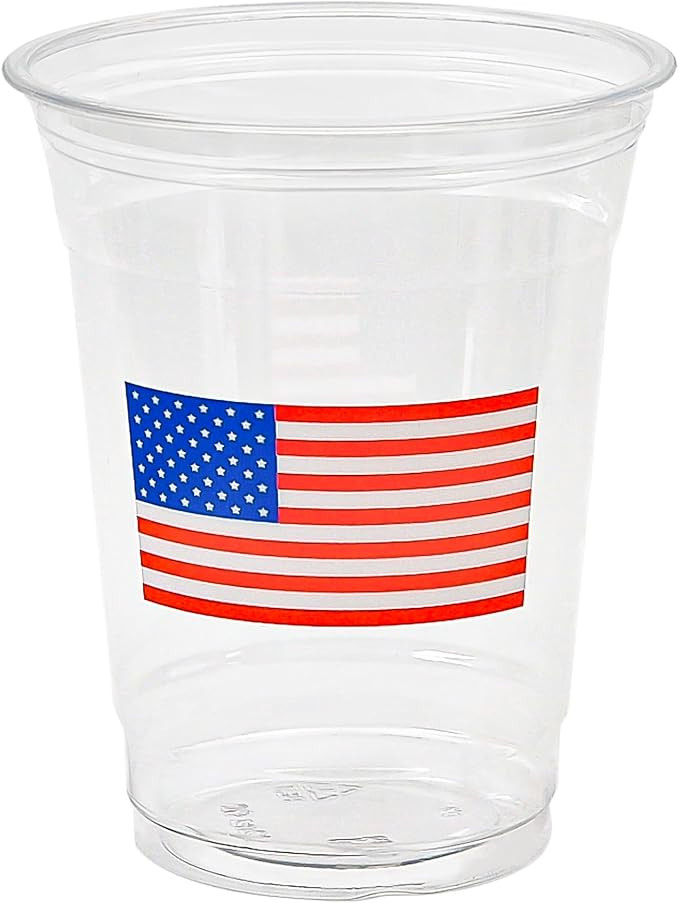 Patriotic Plastic Cups American Flag Party Cups Red Blue White Star Stripe Disposable Cups 4th of... | Amazon (US)