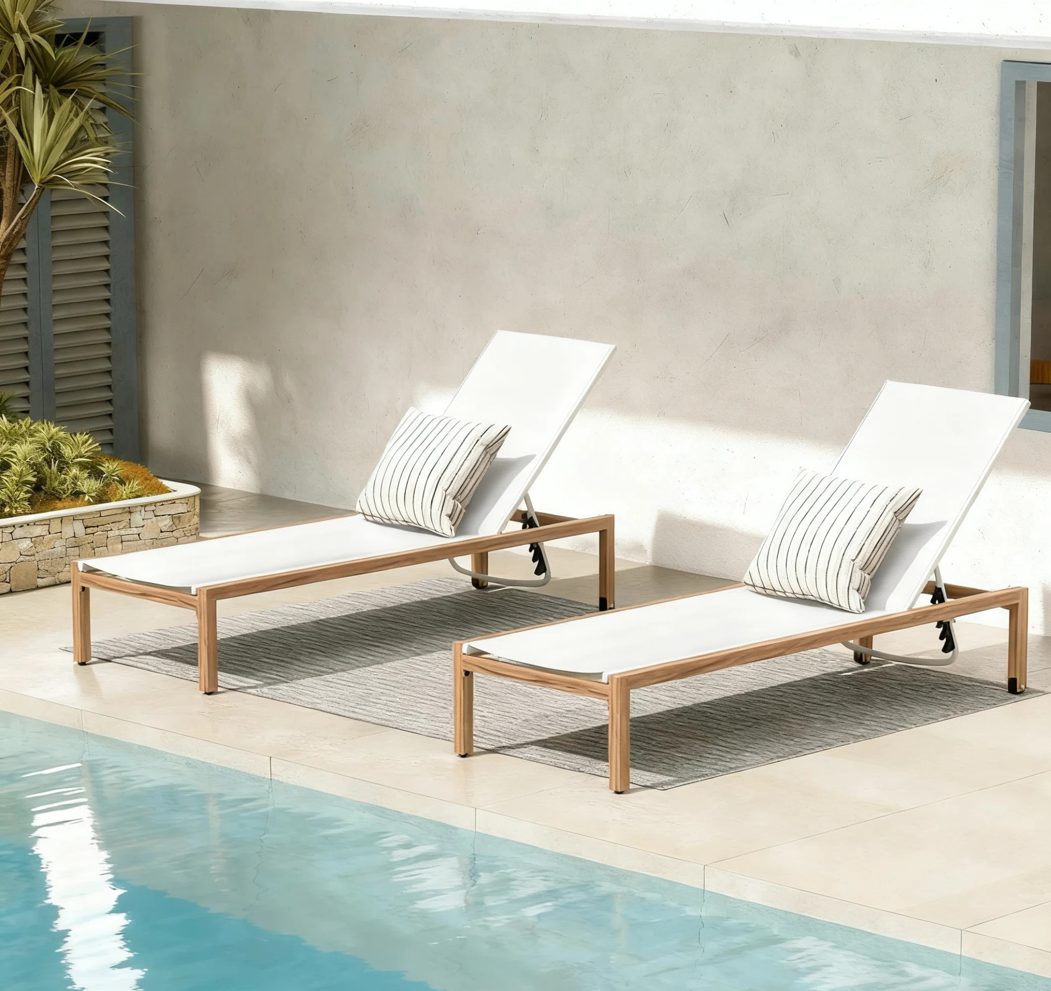 Jarin Outdoor Chaise Lounge Set Of Two | Wayfair North America