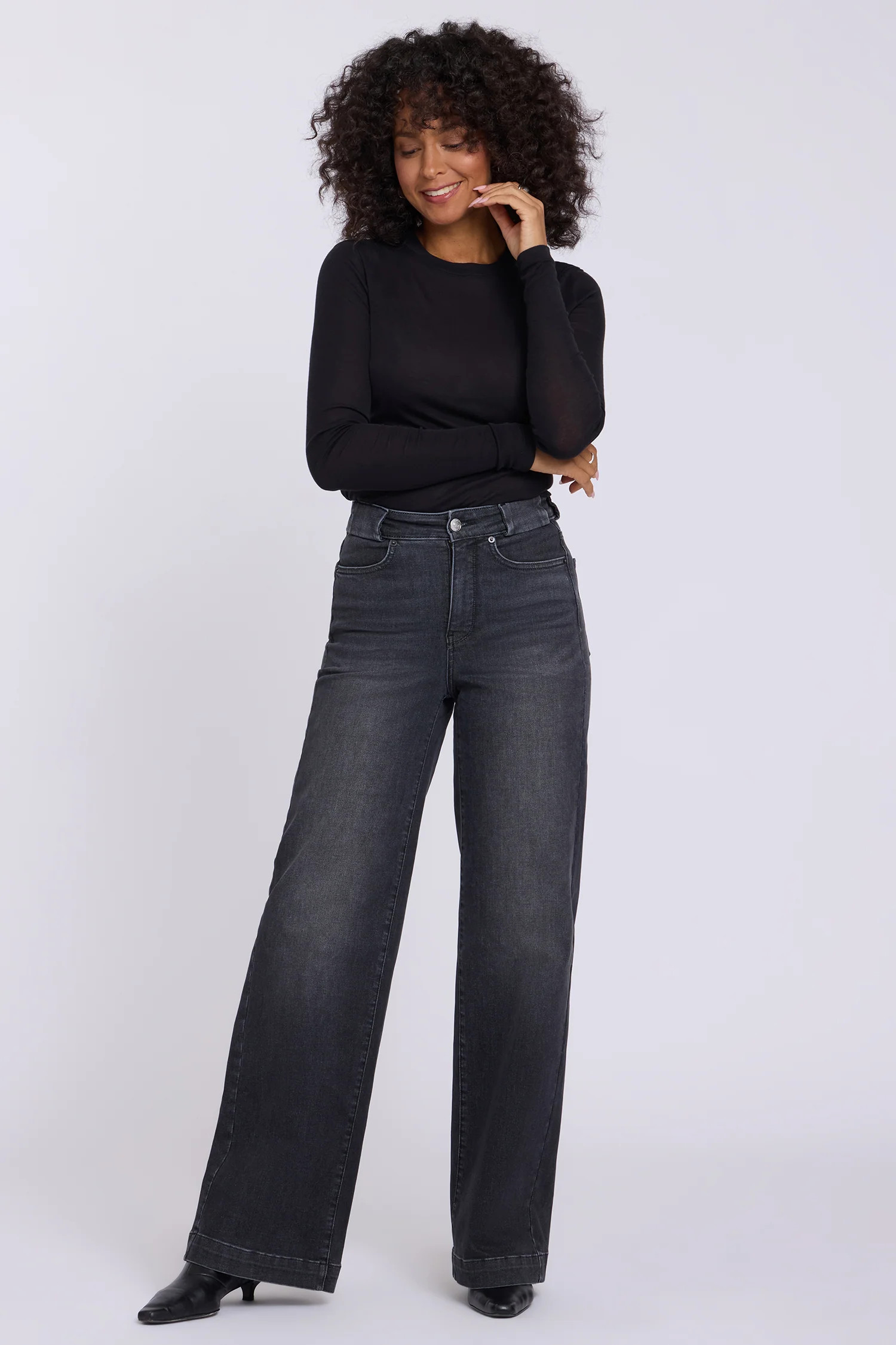Teresa Wide Leg Jeans - Black Star | NYDJ