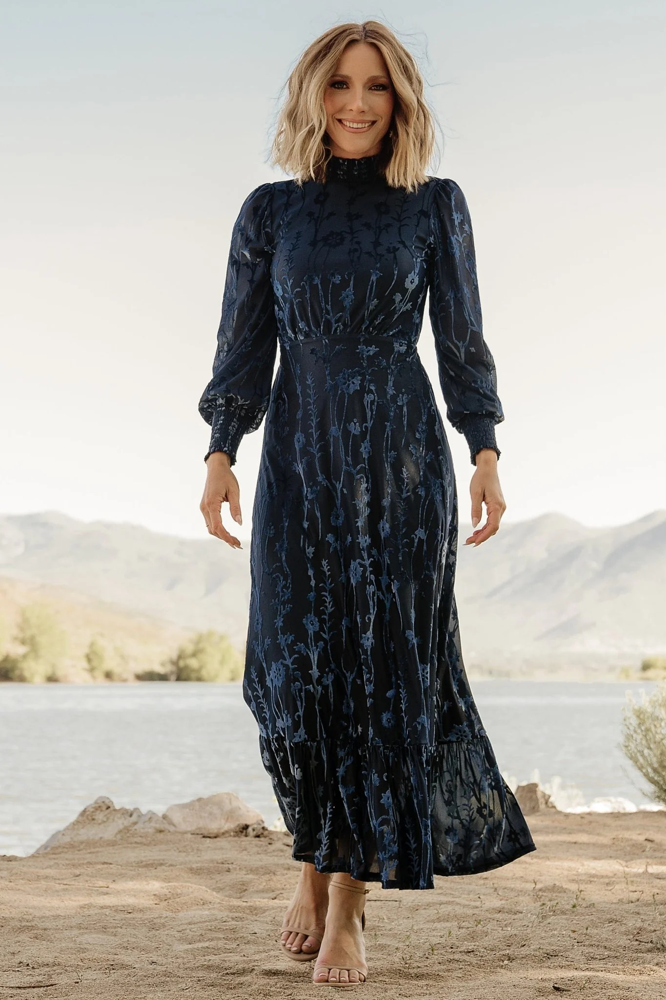 Penelope Velvet Maxi Dress | Midnight Blue | Baltic Born