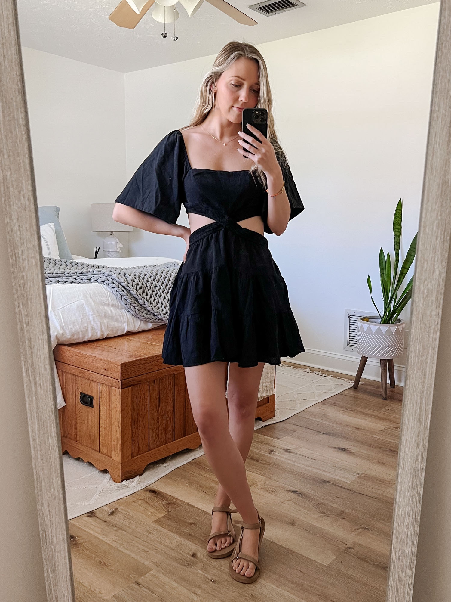 Casual black dress with cutouts for dinner at our Mexican Airbnb 🖤 A little tropical flair perfect for vacay. 

#LTKfindsunder100 #LTKtravel #LTKstyletip