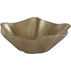 Kate and Laurel Flutte Scalloped Decorative Metal Serving Bowl, 10 x 10 x 3, Antique Brass, Moder... | Amazon (US)