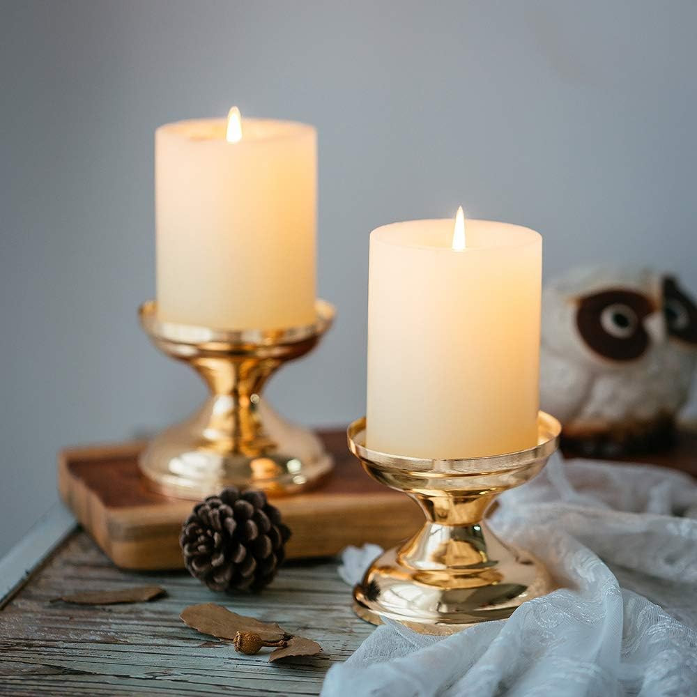 NUPTIO Gold Candle Holders for Wedding: 2 Pcs Pillar Pedestal Stand | Amazon (US)
