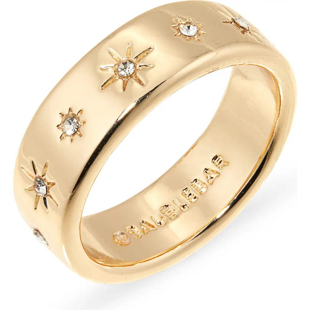 BaubleBar Bianca Band Ring in Clear/gold at Nordstrom, Size 7 | Nordstrom