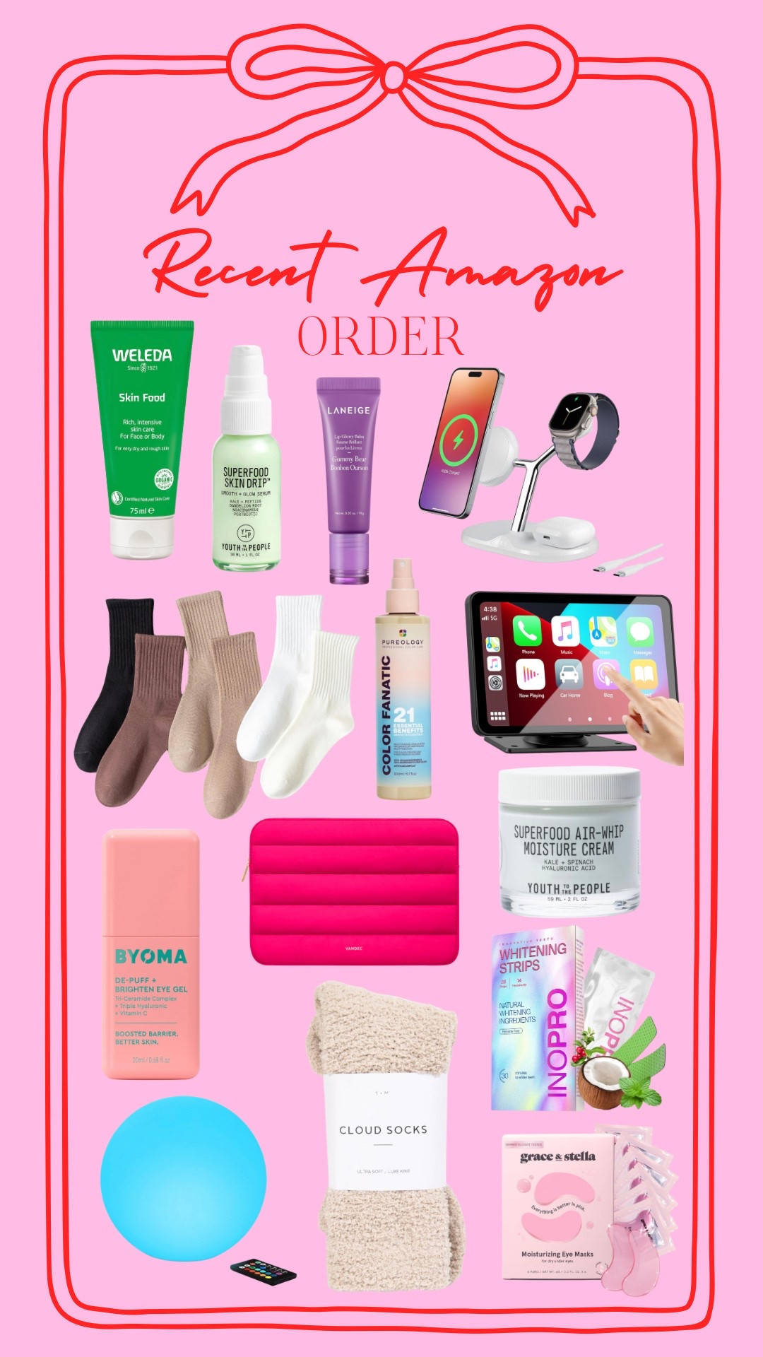 Amazon finds, skincare, gift guide, gift ideas, laptop case, skincare, teeth whitening, socks, women’s socks, lipgloss, phone charger, phone charging station, apple play, hair conditioner, Apple Watch charger, ball light, night light, skin serum, skincare, skin moisturizer

#LTKFindsUnder50 #LTKHome #LTKFindsUnder100