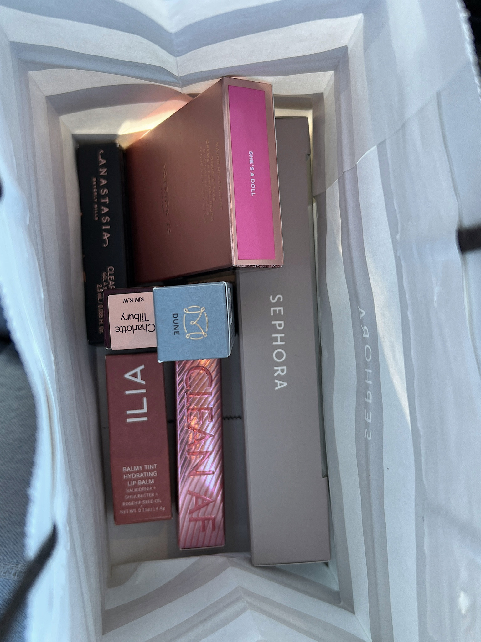 Recent Sephora purchases! 
Ilia lip balm: Hold Me
Lawless lip plump: Glazed
CT lip: KIM KW
Patrick Ta blush: She’s a Doll
Merit conceal stick: Dune

#LTKbeauty #LTKunder50