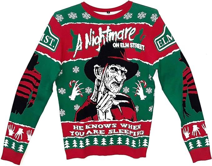 Nightmare On Elm Street Freddy Krueger Holiday Knit Sweater | Amazon (US)