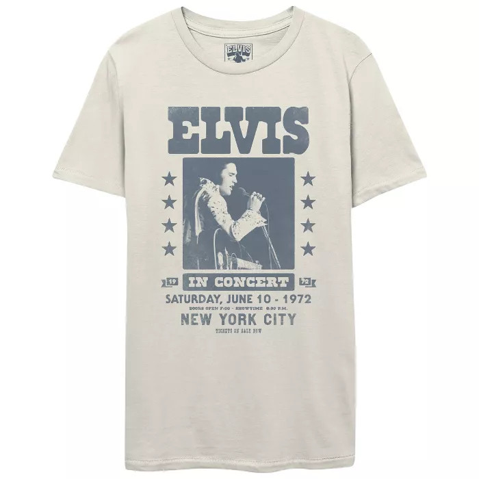 Men's Elvis Presley Vintage Short Sleeve Graphic T-Shirt - Light Beige | Target