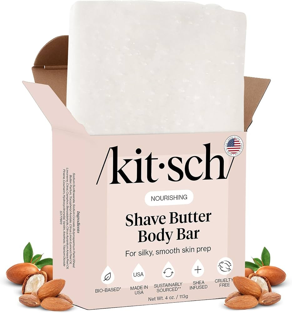Kitsch Shaving Soap for Women - Hydrating Shave Butter & Shave Soap Bar - Nourishing Bar Soap for... | Amazon (US)