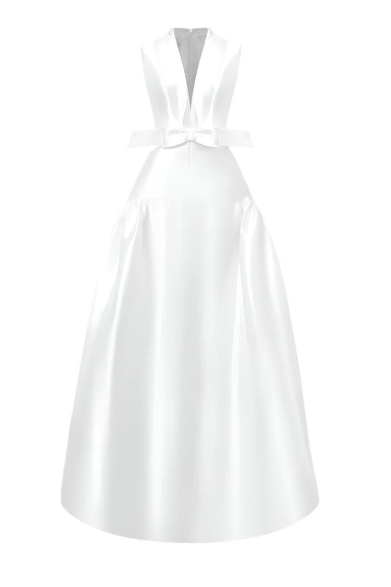 PLEATED MAXI DRESS IN WHITE | HACCHIC COUTURE | CULT MIA | CULT MIA UK LTD