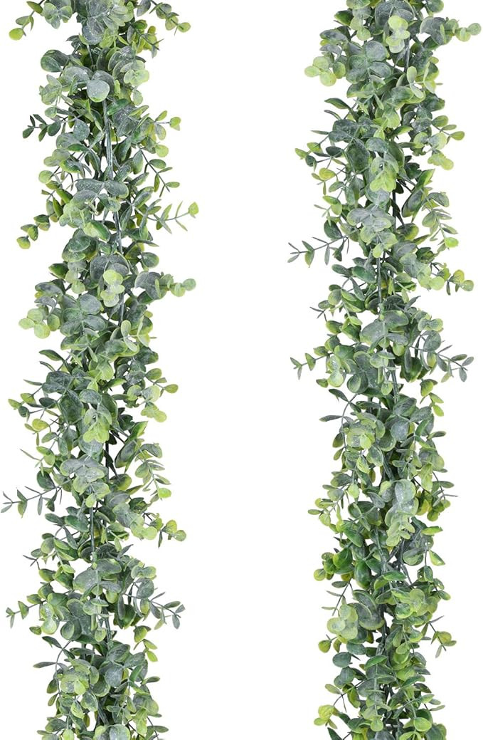 Lvydec 2 Pack Artificial Eucalyptus Garland, Fake Eucalyptus Greenery Garland Wedding Backdrop Ar... | Amazon (US)