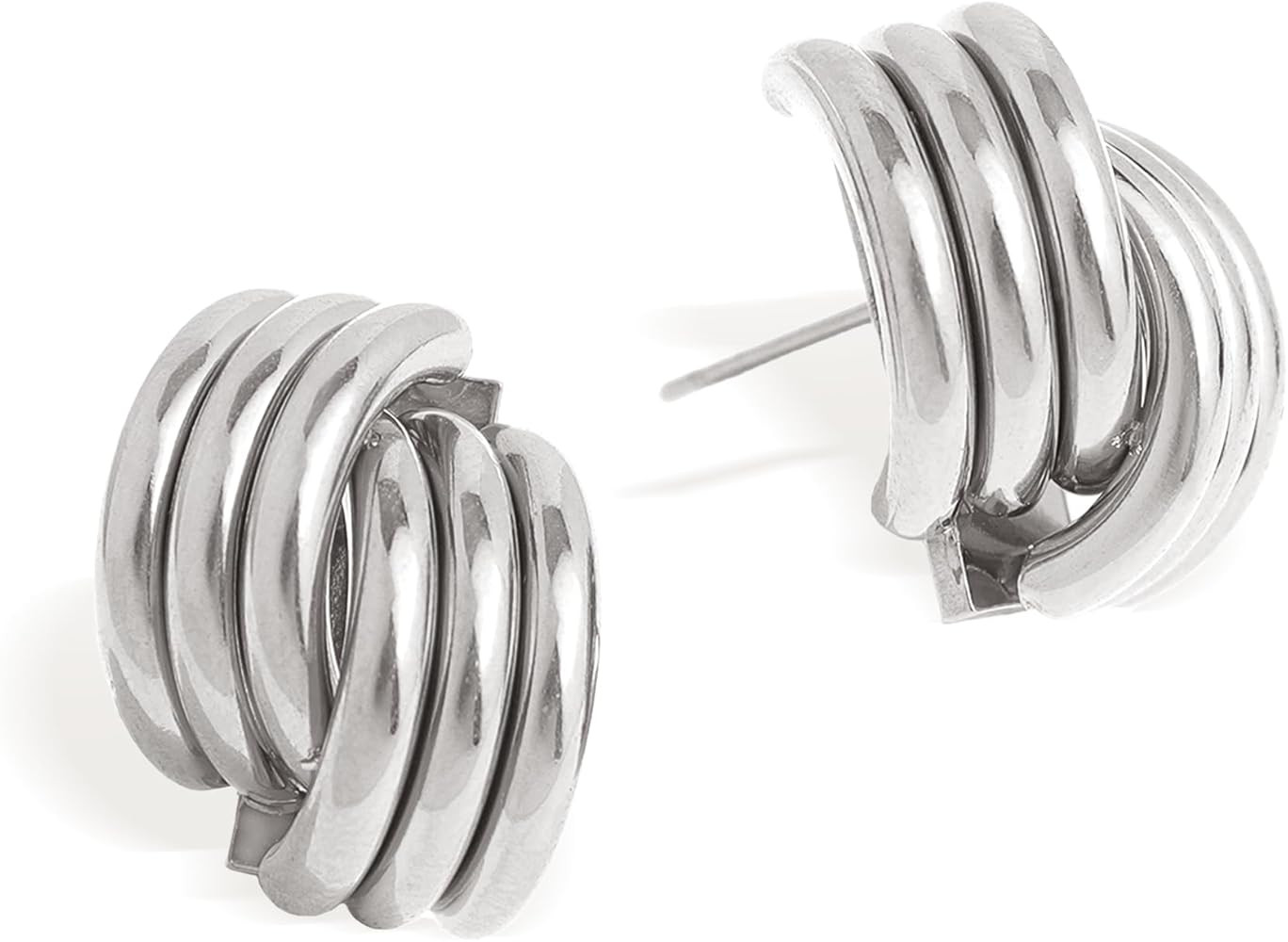 JeanBeau Gold Statement Geometric Dangle Drop Earrings for Women Chunky Trendy Knot Stud Long Twi... | Amazon (US)