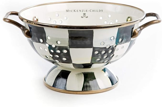 MacKenzie-Childs Royal Check Enamel Colander with Steel Underbody, Decorative Kitchen Sink Strain... | Amazon (US)