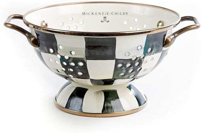 MacKenzie-Childs Royal Check Enamel Colander with Steel Underbody, Decorative Kitchen Sink Strain... | Amazon (US)