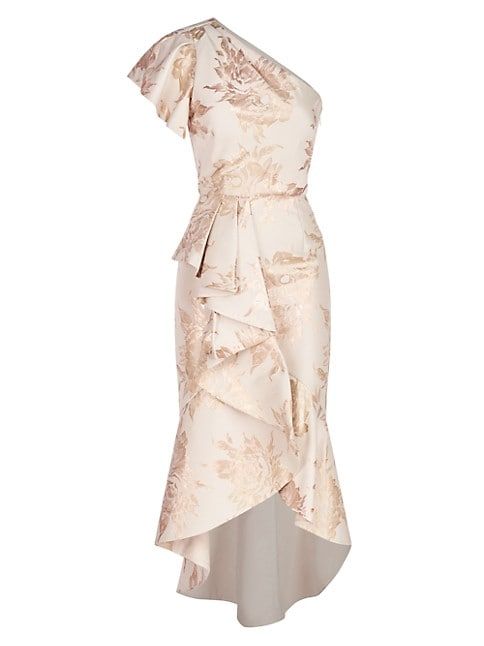 Samara Ruffled Jacquard Midi-Dress | Saks Fifth Avenue
